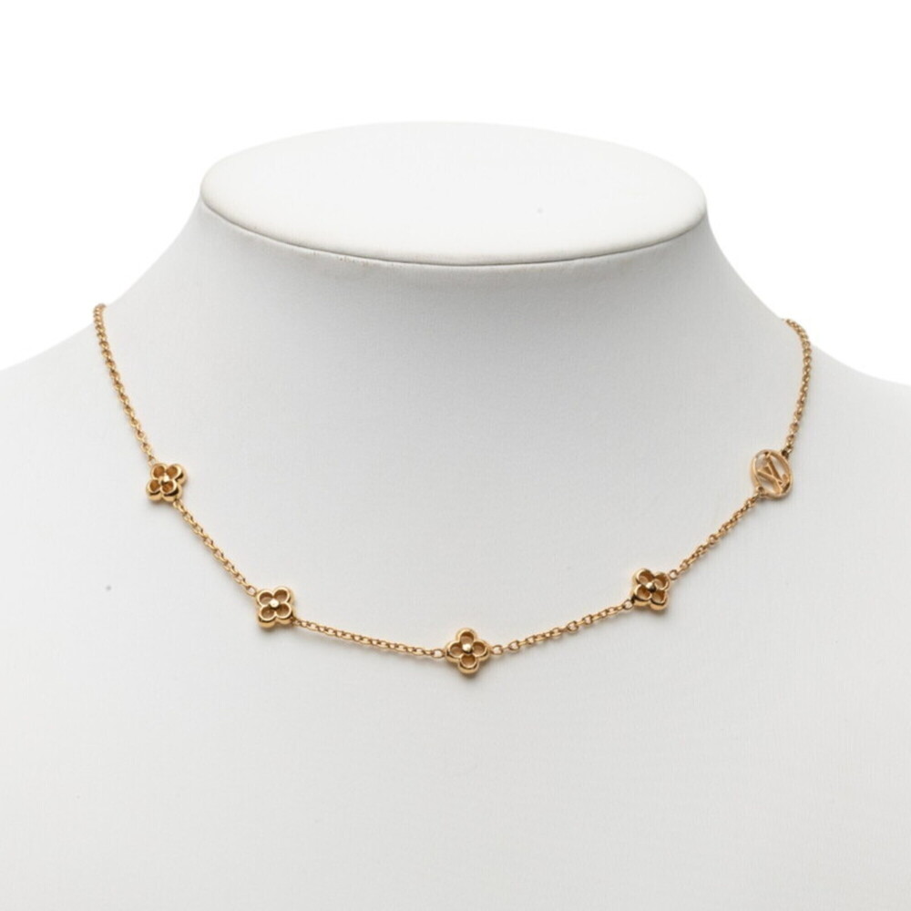 LOUIS VUITTON Gold Monogram Necklace